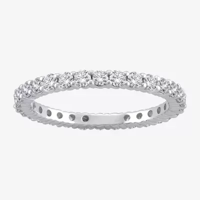 (H-I / Si1-Si2) 1 CT. T.W. Lab Grown White Diamond 14K Gold Eternity Wedding Band