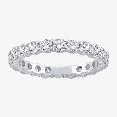 (H-I / Si1-Si2) 2.5MM 2 CT. T.W. Lab Grown White Diamond 14K White Gold Eternity Wedding Band