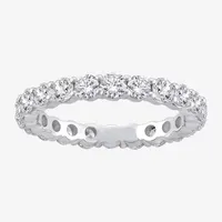 (H-I / Si1-Si2) 2.5MM 2 CT. T.W. Lab Grown White Diamond 14K White Gold Eternity Wedding Band