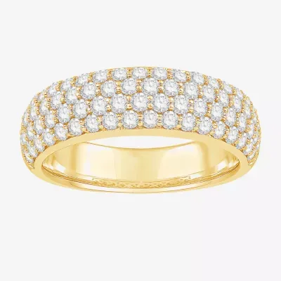 Micro Pave 5.5MM 1 1/2 CT. T.W. Natural White Diamond 10K White Gold Anniversary Wedding Band