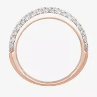 Micro Pave 5.5MM 1 1/2 CT. T.W. Natural White Diamond 10K Rose Gold Anniversary Wedding Band