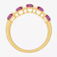 1/10 CT. T.W. Lead Glass-Filled Red Ruby 10K Gold Band