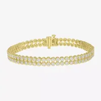 (H-I / I1) 4 CT. T.W. Lab Grown White Diamond 10K Gold Round Link Bracelet