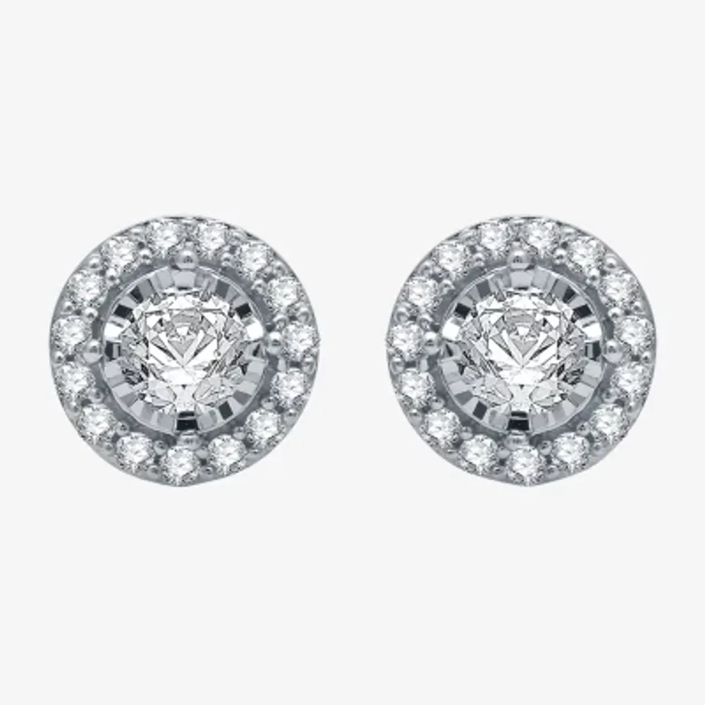 5/8 CT. T.W. Natural White Diamond 10K Gold 8mm Round Stud Earrings