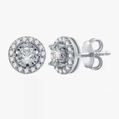 5/8 CT. T.W. Natural White Diamond 10K Gold 8mm Round Stud Earrings