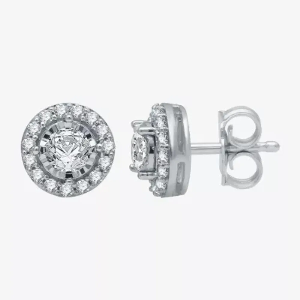 5/8 CT. T.W. Natural White Diamond 10K Gold 8mm Round Stud Earrings