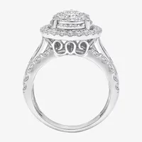 (I / I1) Womens 3 CT. T.W. Lab Grown White Diamond 10K or 14K Gold Pear Halo Engagement Ring