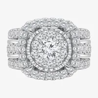 (I / I1) Womens 4 CT. T.W. Lab Grown White Diamond 10K or 14K Gold Cushion Halo Engagement Ring