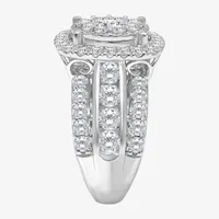 (I / I1) Womens 4 CT. T.W. Lab Grown White Diamond 10K or 14K Gold Cushion Halo Engagement Ring