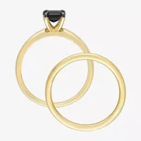 Womens 1 CT. T.W. Mined Black Diamond 14K Gold Solitaire Bridal Set