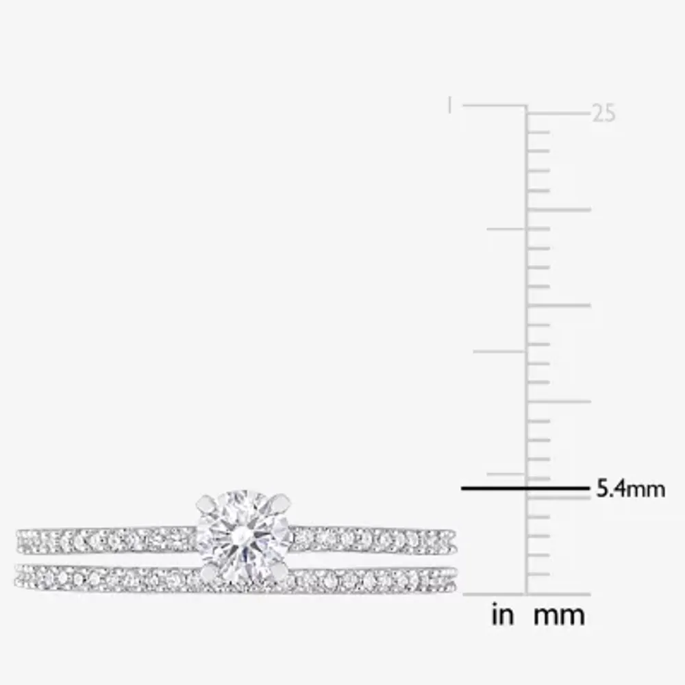 Womens /2 CT. T.W. Natural White Diamond 14K Gold Round Side Stone Bridal Set