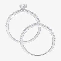 Womens /2 CT. T.W. Natural White Diamond 14K Gold Round Side Stone Bridal Set