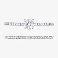 Womens /2 CT. T.W. Natural White Diamond 14K Gold Round Side Stone Bridal Set