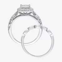 Womens 1/5 CT. T.W. Mined White Diamond Sterling Silver Bridal Set