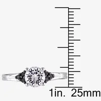 Womens 3/8 CT. T.W. Lab Created White Sapphire Sterling Silver Round Engagement Ring