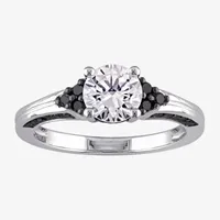 Womens 3/8 CT. T.W. Lab Created White Sapphire Sterling Silver Round Engagement Ring