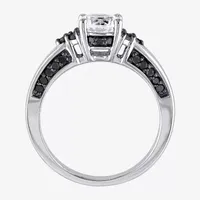 Womens 3/8 CT. T.W. Lab Created White Sapphire Sterling Silver Round Engagement Ring