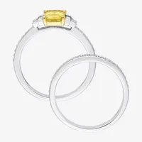 Womens / CT. T.W. Genuine Yellow Sapphire 14K Gold Side Stone Bridal Set