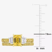 Womens 1/4 CT. T.W. Genuine Yellow Sapphire 14K Gold Side Stone Bridal Set