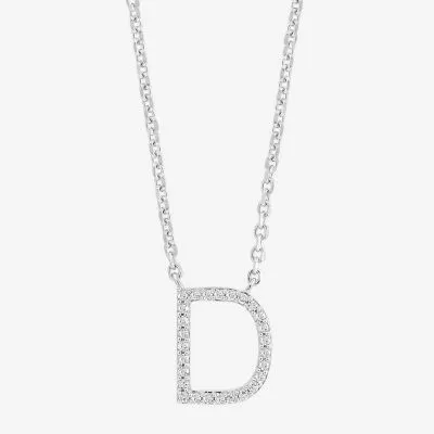 Effy Diamond Initial Pendant Necklace Sterling Silver