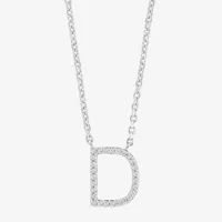 Effy Diamond Initial Pendant Necklace Sterling Silver