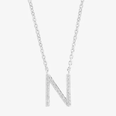 Effy Diamond Initial Pendant Necklace Sterling Silver