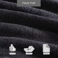 City Scene Fur Like Reversible Lightweight Throw