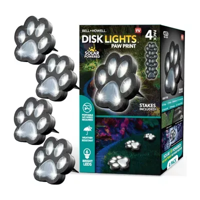 Bell + Howell Solar Powered Paw Print Disk Lights