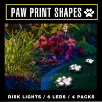 Bell + Howell Solar Powered Paw Print Disk Lights