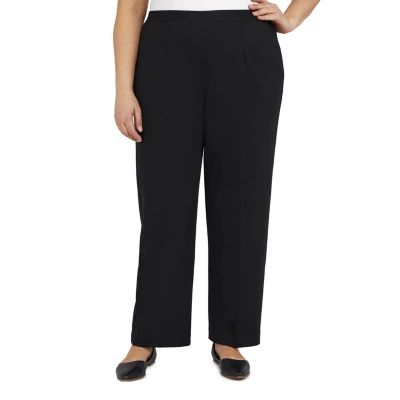 Alfred Dunner Empire State Womens Mid Rise Straight Pull-On Pants