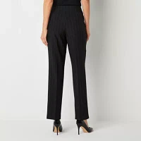 Black Label by Evan-Picone Pinstripe Classic Fit Straight Trouser