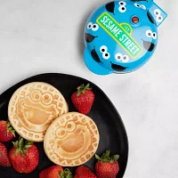 Uncanny Brands Cookie Monster Mini Waffle Maker - Sesame Street Kitchen Appliance