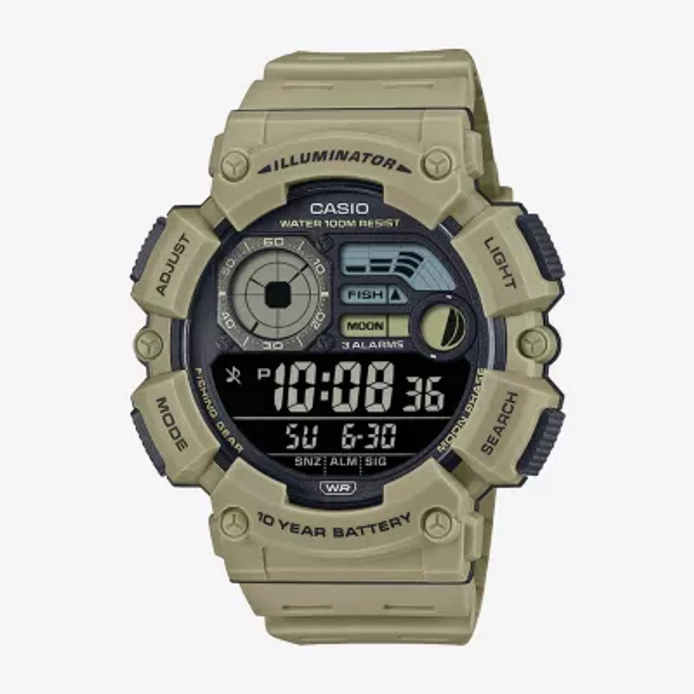 Casio Mens Digital Beige Strap Watch Ws1500h-5bv