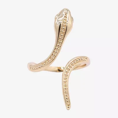 Bijoux Bar Gold Tone Snake Cubic Zirconia 14K Gold Over Brass Band