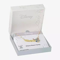 Disney Classics Ohana 18K Gold Over Brass 16 Inch Cable Stitch Pendant Necklace