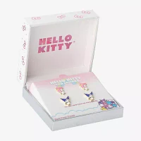 Gold Tone 18K Gold Over Brass Hello Kitty Kuromi My Melody 2 Pair Earring Set