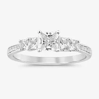 I / Si2) Womens 1 1/ CT. T.W. Lab Grown White Diamond 10K Gold Side Stone Engagement Ring