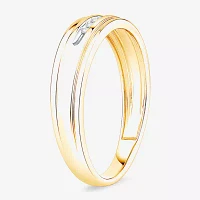 (I / Si1) 3PC Trio Set Featuring 1/2 CT. T.W. Lab Grown White Diamond 10K Two Tone Gold Side Stone Wedding Bridal Set