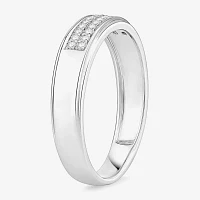 (I / Si1) 3PC Trio Set Featuring 1 1/2 CT. T.W. Lab Grown White Diamond 10K White Gold Side Stone Wedding Bridal Set