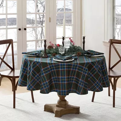 Elrene Home Fashions Stowe Tartan Holiday Plaid Oval/Round Tablecloths