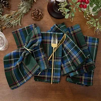 Elrene Home Fashions Stowe Tartan Holiday Plaid Cotton 8-pc. Napkins