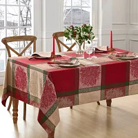 Elrene Home Fashions Prestige Poinsettia Jacquard Rectangle Tablecloths