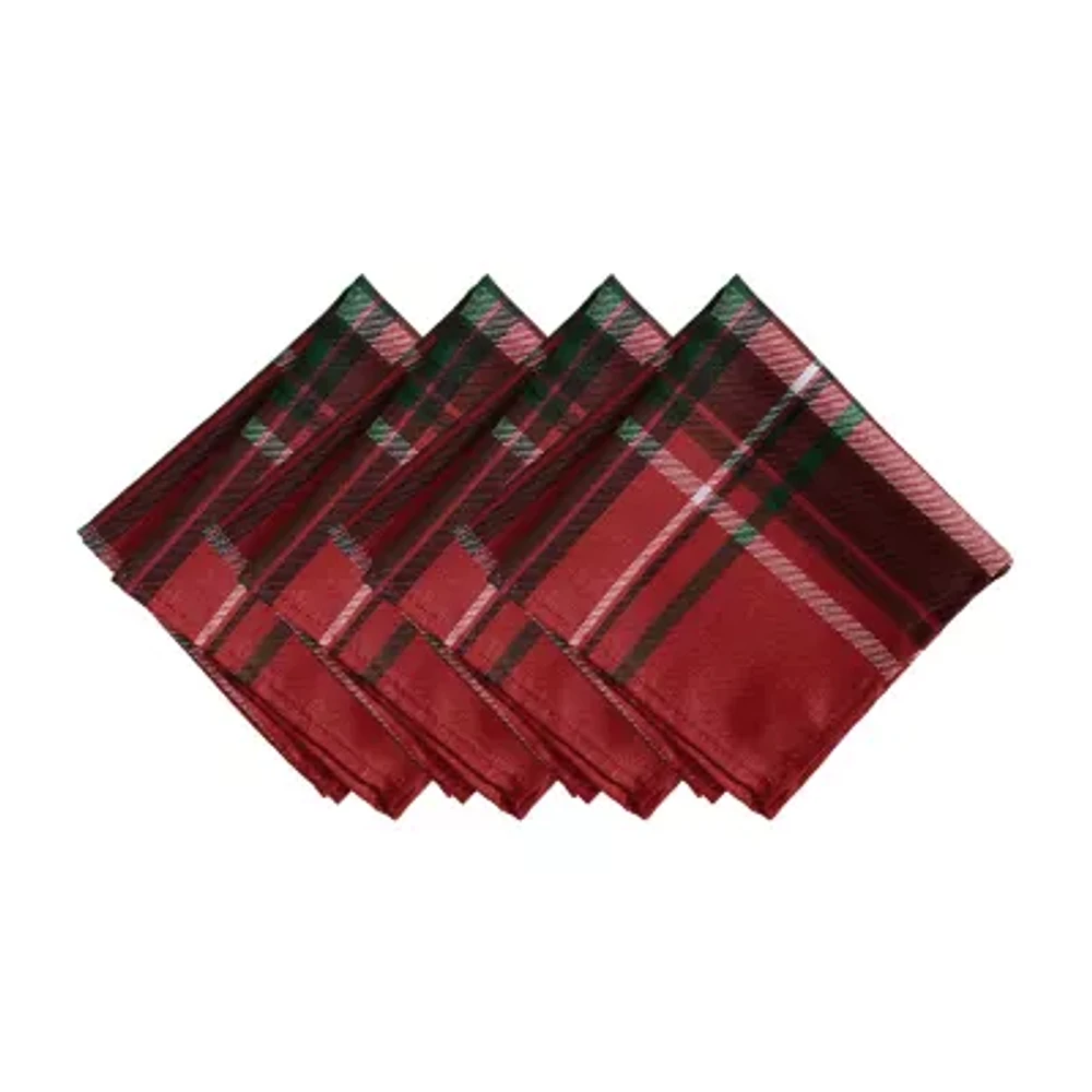 Elrene Home Fashions Pocono Plaid Holiday Fabric 4-pc. Napkins