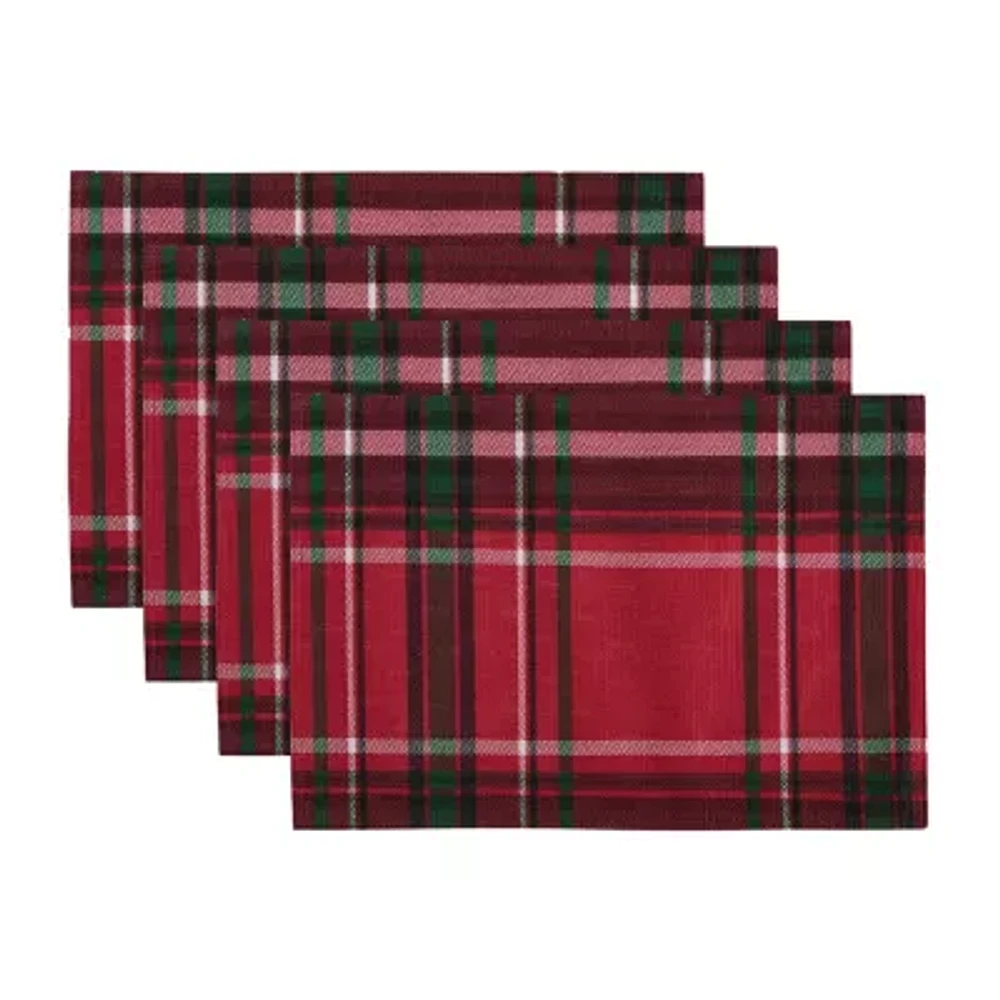 Elrene Home Fashions Pocono Plaid Holiday Fabric 4-pc. Placemats