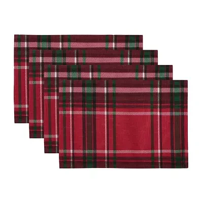 Elrene Home Fashions Pocono Plaid Holiday Fabric 4-pc. Placemats