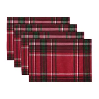 Elrene Home Fashions Pocono Plaid Holiday Fabric 4-pc. Placemats