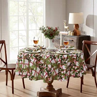 Elrene Home Fashions Pinecone Plaid Holiday 70" Round Tablecloths