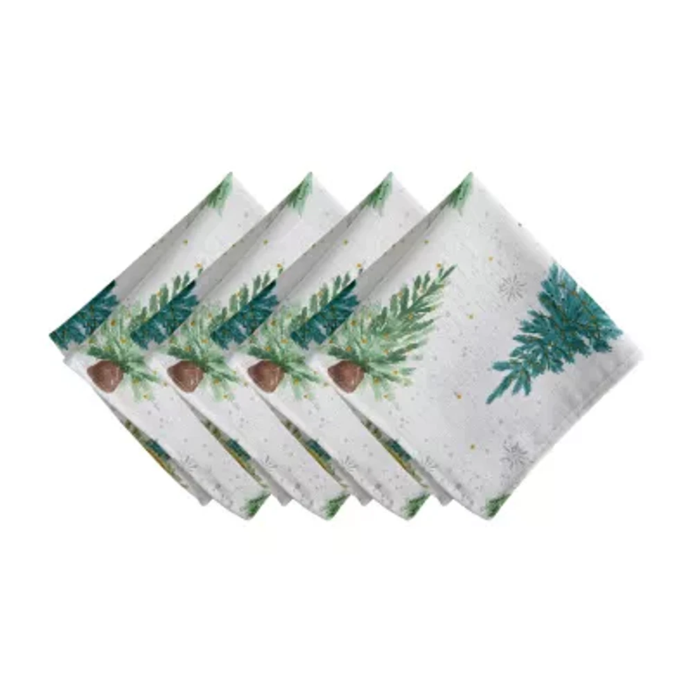 Elrene Home Fashions Lucina Twinkle Trees Holiday Lurex 4-pc. Napkins