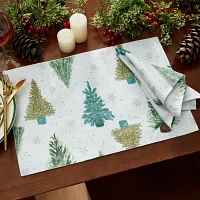 Elrene Home Fashions Lucina Twinkle Trees Holiday Lurex 4-pc. Napkins