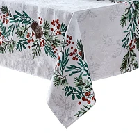 Elrene Home Fashions Holly Berry Flourish Holiday Fabric Tablecloths